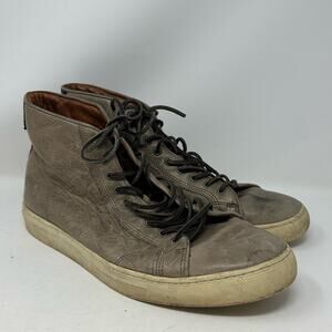 Frye Men's Walker Midlace Sneaker Shoes High Top Size 13 Gray Leather Casual